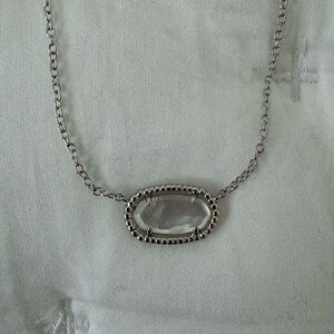 Elegant Silver Necklace with Clear Gemstone